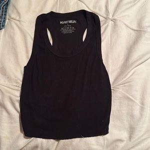 Katie J NYC black racer back tank